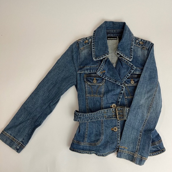 DKNY Jeans Denim Jacket with Belt - Picture 6 of 8